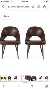 lot 90261 image: Christopher Knight Home Abbeville Dining Chair, Dark Brown  Gun Metal