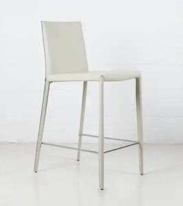 lot 90274 image: Prima Modern Leather & Metal Counter Stool - Contract Grade Retail$367.49