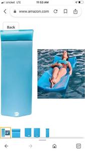 lot 90282 image: TRC Recreation Splash 70 Inch Full Size Foam Raft Lounger Swimming Pool Float, Marina Blue