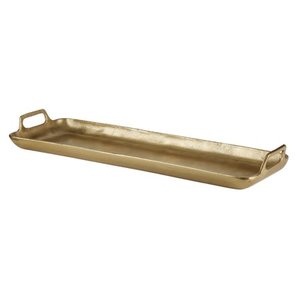 lot 90286 image: Posy Contemporary Gold Tray - 24 W x 8 D x 2.6 H Retail$76.26