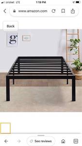 lot 90295 image: Olee Sleep 14 Inch Heavy Duty Steel Slat Anti-slip Support Easy Assembly Mattress Foundation Bed Frame Maximum Storage Noise Free No Box Spring Needed, Black