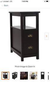 lot 90300 image: 24 in. High Brown Accent MDF Side Table with 2-Drawers
