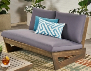 lot 8008 image: Sherwood Outdoor Acacia Wood Loveseat with Cushions by Christopher Knight Home- Retail$395.49