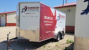 lot 7117 image: 2017 HHTC 15 ft Enclosed Trailer, White