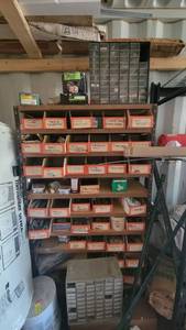 lot 7148 image: 10-Tier Metal Shelf W Assorted Hardware