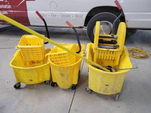 lot 7199 image: 3 Mop Buckets