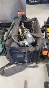 lot 12803 image: Master Force Tool Bag W a Kett Model KSV-432 Panel Saw, Brushless 12in Drill Driver, with KETT KSV Vacuum Saw&nbsp