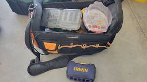 lot 12804 image: Tool Bag With Drill Bits and Other Tools
