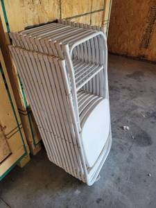 lot 12858 image: White Foldable Chairs