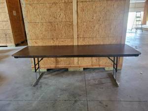 lot 12859 image: 8ft Brown Foldable Table