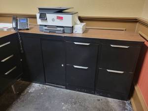 lot 13516 image: Black Metal Credenza