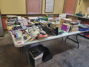 lot 13526 image: Mega Lot of Office Supplies ( Folders  Binders  Pens  Journals  and More)