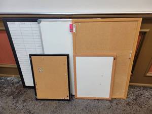 lot 13529 image: Lot of (5) Boards ( White Board and Corkboard)