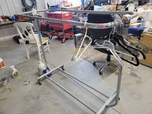 lot 13725 image: Oval Clothes Rack on Casters