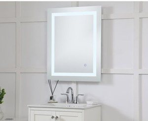 lot 3 image: Helios 30 X 24 inch Silver Lighted Wall Mirror