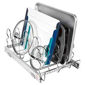 lot 32 image: Pull Out Pan and Lids Organizer Rack