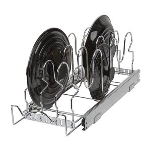 lot 36 image: Cabinet Pull Out Lid Organizer for Pots and Pans Slide Out Shelf for Cabinet
