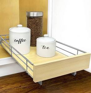 lot 44 image: Lynk Professional� Slide Out Wood Cabinet Organizer Chrome & Wood