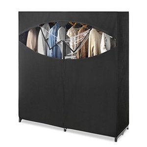lot 52 image: Whitmor Black Extra Wide Clothes Closet - Zippered Front Opening