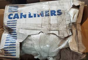 lot 77 image: Heritage Low-Density Trash Can Liners, 1.1-mil, 45 Gallons, 46 x 40, Clear, Case Of 125 Liners