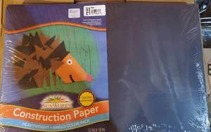 lot 87 image: SunWorks Construction Paper, 12 x 18 - Black (50 Sheets Per Pack)