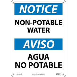 lot 119 image: Notice Signs Non-Potable Water, Bilingual, 14X10, . 040 Aluminum