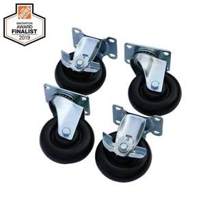 lot 11905 image: Husky 4 in. Caster Kit for Regular Duty Welded Steel Garage Base Cabinets, Black
