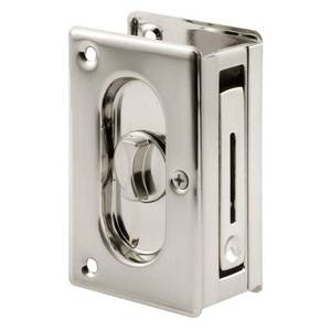 lot 11907 image: Prime-Line Products N 7367 3 34 in., Solid Brass with Satin Nickel Finish, Pocket Door Privacy Lock and Pull