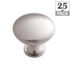 lot 11908 image: Everbilt 1.18 in. Satin Nickel Round Cabinet Knob (25-Pack)