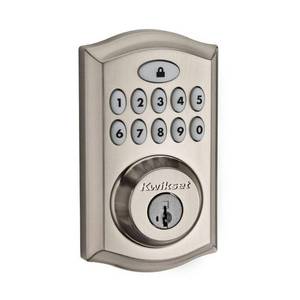 lot 16574 image: Kwikset 913 Smartcode� Traditional Electronic UL Keypad Deadbolt Featuring SmartKey Security in Satin Nickel