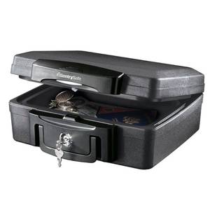 lot 21430 image: SentrySafe 0.17-cu ft Keyed Fire Resistant Waterproof Chest Safe