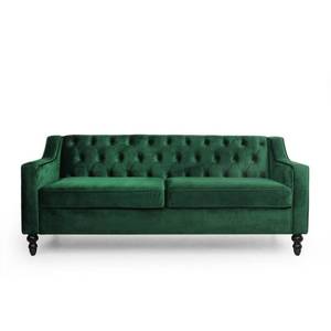 lot 11851 image: Knouff Modern Glam Tufted Velvet 3 Seater Sofa by Christopher Knight Home- Retail$779.99