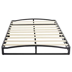 lot 16543 image: AmazonBasics Modern Metal Platform Bed With Wood Slat Support
