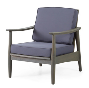 lot 16551 image: Chair Grey FinishDark Grey Cushion - Retail $293.50