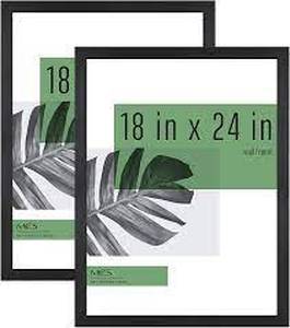 lot 16568 image: 2pk 18x24 Studio Gallery Frame Black Woodgrain