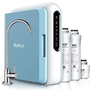 lot 63219 image: Bluevua Reverse Osmosis System, Tankless RO Water Filter System, 5 Stage Reverse Osmosis System, Reverse Osmosis System Under Sink, Under-Sink Filtration, RO Filter System, 500 GPD, 21 Pure to Drain