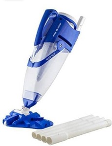 lot 63230 image: POOL BLASTER Centennial Cordless Pool Vacuum wPole Set - XL Debris Capacity & Advanced Filtration, Handheld Rechargeable Pool Cleaner for Sand, Silt & Leaves in Inground & Above Ground Pools
