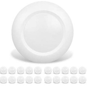 lot 63231 image: JULLISON 20 Packs 6 Inch LED Low Profile Recessed & Surface Mount Disk Light, Round, 15W, 900 Lumens, 5000K Day Light White, CRI80, Driverless Design, Dimmable, ETL Listed, White
