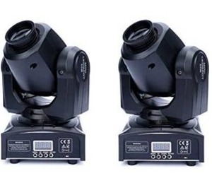 lot 63239 image: XPCLEOYZ Stage Lights Moving Head Light 8 Gobos 8 Colors 11 Channels 2PCS 60W Spotlight DMX 512 with Sound Activated for Wedding DJ Party Stage Lighting