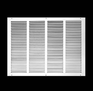 lot 63241 image: 22W x 16H Duct Opening Measurements Steel Return Air Grille  Vent Cover Grill for Sidewall and Ceiling, White  Outer Dimensions 23.75W X 17.75H for 22x16 Duct Opening