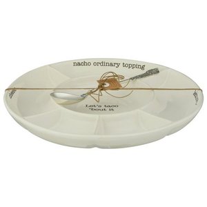 lot 63247 image: Mud Pie Taco bar Condiment Serving Platter, White