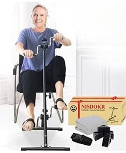 lot 63278 image: Pedal Exerciser Bike Hand Arm Leg and Knee Peddler Adjustable Fitness Equipment for Seniors, Elderly Home Pedal Exercise Bike for Total Body, with Gift Box