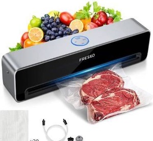 lot 63280 image: Vacuum Sealer Machine, FRESKO 5-in-1 Full Automatic Food Sealer Vacuum Sealer for Food, Air Vacuum Sealer Vacumed Storage Food Preservation, Dry & Moist Modes, Lab Tested Consecutive Seals 50 Times