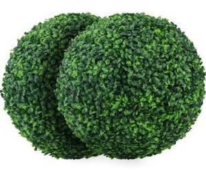 lot 63281 image: Sunnyglade 2 PCS 15.7 inch 4 Layers Artificial Plant Topiary Ball Faux Boxwood Decorative Balls for Backyard, Balcony,Garden, Wedding and Home D�cor