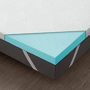 lot 63293 image: Sleemon Cooling Gel Memory Foam Mattress Topper, High-Density Ventilated Mattress Pad Airflow Design Relieving Back Pain, Bed Topper Removable & Washable Cover (Queen, 3)