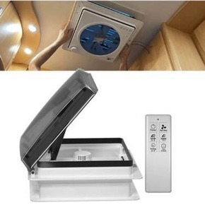 lot 63313 image: Electric Air Max 14 Vent RV Roof Vent Reversible Exhuast Fan, Ultra Low Sound Level Permanent RV Air Ventilation Ceiling Fan 12V Remote with Rain Sensor, Semi-transparent UV-Proof Cover Lid