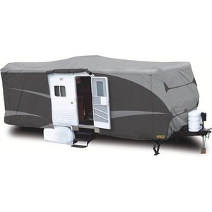 lot 63341 image: ADCO Travel Trailer Designer Series RV Cover, Gray SFS AquaShed TopGray Polypropylene Sides 26 1 - 28.5ft