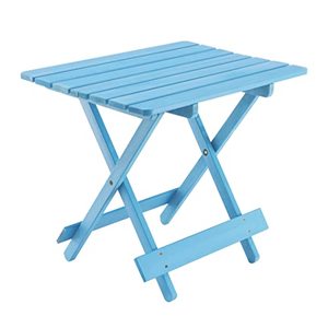 lot 63345 image: Wooden Outdoor Folding Adirondack Side Table, Yellow Cedar Patio Garden Square End Table