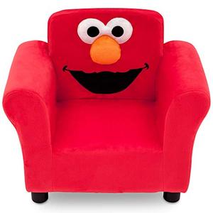 lot 63349 image: Sesame Street Elmo Upholstered Chair by Delta Children, Red