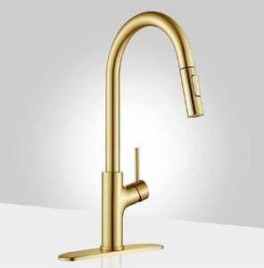 lot 63353 image: Achelous Brushed Gold Kitchen Faucet with Pull Down Magnetic Docking Sprayer,Modern Stainless Steel Pull Out RV Kitchen Sink Faucets,Single Handle Deck Mount,Grifos De Cocina